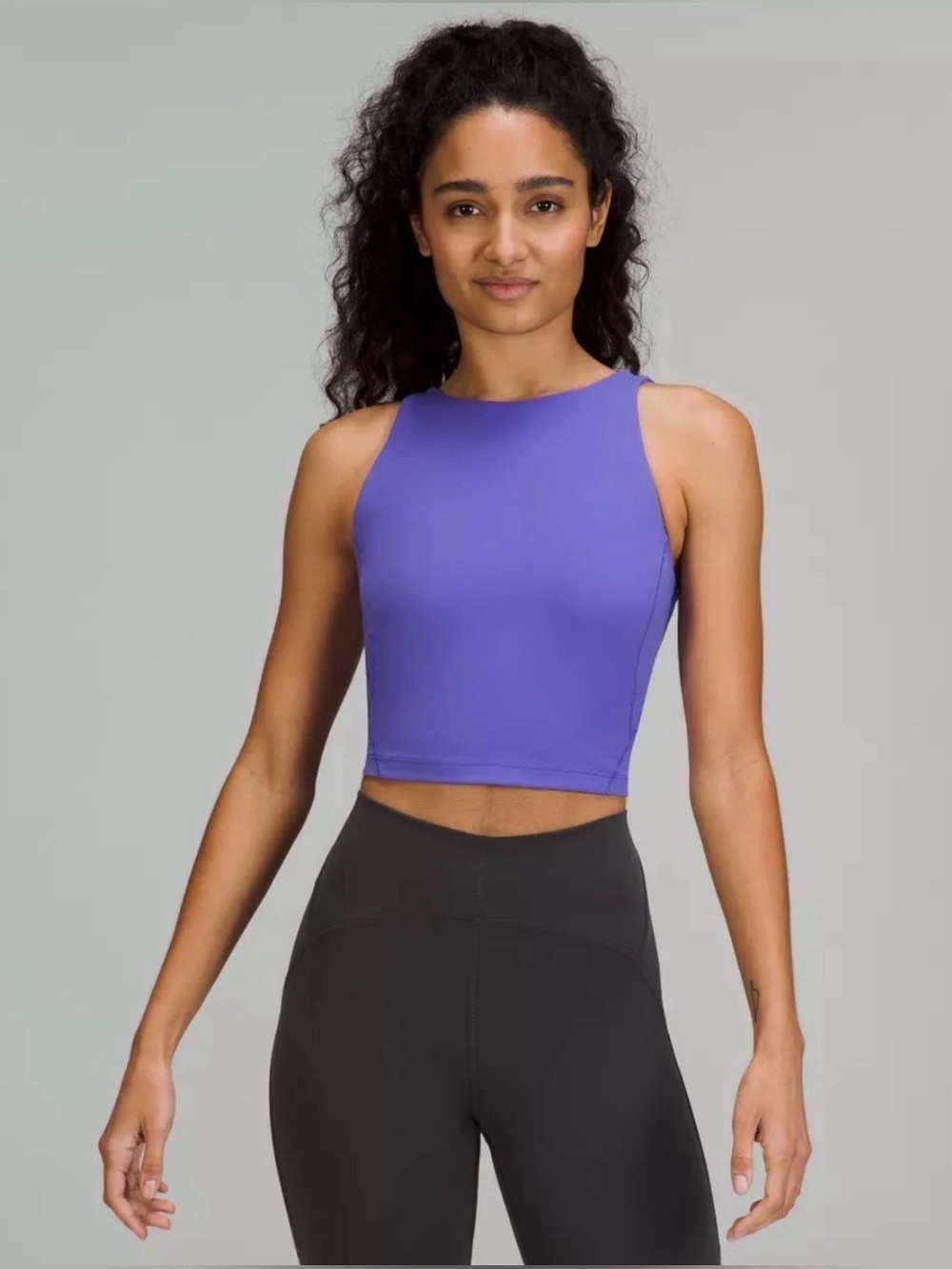 Lululemon Align High Neck Cropped Padded Tank Top Violet Purple Size 4